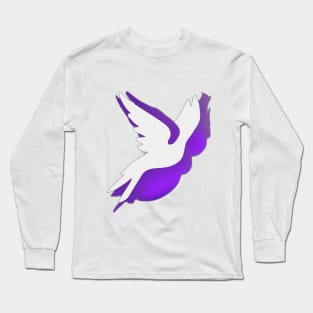 Dove Purple Shadow Silhouette Anime Style Collection No. 465 Long Sleeve T-Shirt